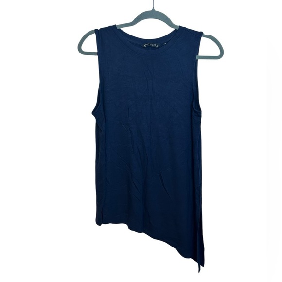 Athleta Navy Blue Cloudlight Asym Side Tie Tank - Picture 2 of 7